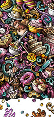 Sweet Food cartoon doodle banner
