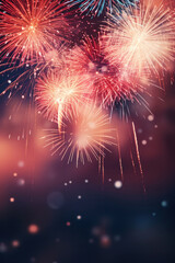 Naklejka premium Fireworks festive holidays celebration concept.