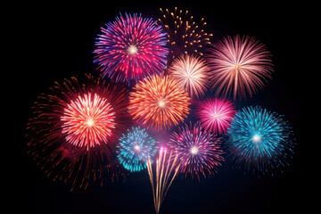 Fireworks festive holidays celebration concept.