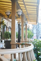 Urban Architecture. A fragment of a building with a balcony