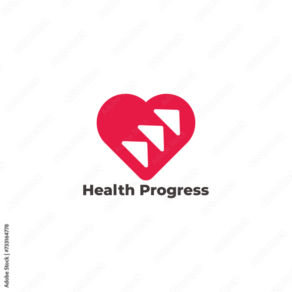 Wall mural healthy heart arrow up symbol logo vector