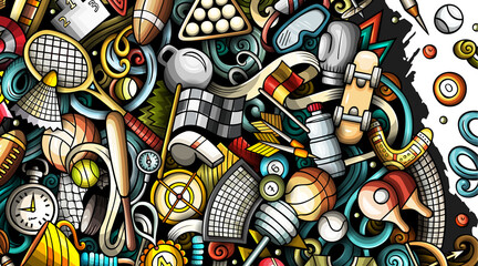 Obraz premium Sports cartoon banner design