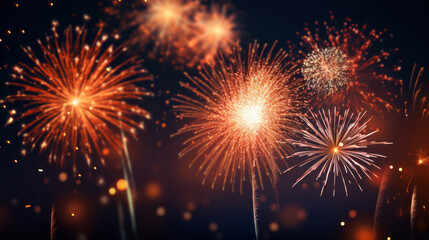 Obraz premium Fireworks festive holidays celebration concept.