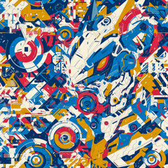 Fototapeta premium futuristic digital platinum pattern as background on a seamless tile, ai generated