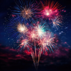 Fototapeta premium Fireworks festive holidays celebration concept.