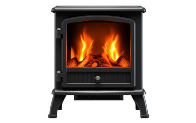 Compact Electric Fireplace Warmer Isolated on Transparent Background PNG.