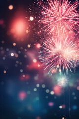 Naklejka premium Fireworks festive holidays celebration concept.