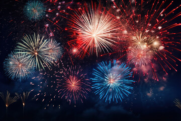 Fototapeta premium Fireworks festive holidays celebration concept.