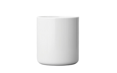 Minimalist White Cup Isolated on Transparent Background PNG.