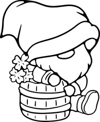 Happy St Patrick's Day gnome Draw vector illustration banner design with. Doodle cartoon style
drawing book