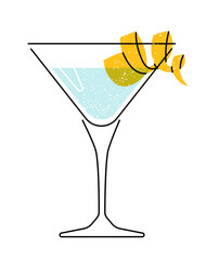 Cocktail glass drink vector illustration