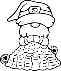 Happy St Patrick's Day gnome Draw vector illustration banner design with. Doodle cartoon style
drawing book