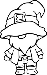 Happy St Patrick's Day gnome Draw vector illustration banner design with. Doodle cartoon style
drawing book