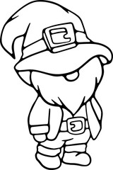 Happy St Patrick's Day gnome Draw vector illustration banner design with. Doodle cartoon style
drawing book