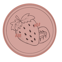 Stamp illustration of a strawberry 