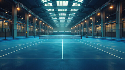 Match Point: Pristine Tennis Court in Athletic Club - obrazy, fototapety, plakaty