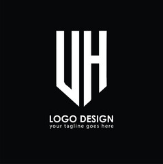 UH UH Logo Design, Creative Minimal Letter UH UH Monogram