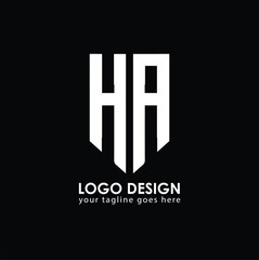 HA HA Logo Design, Creative Minimal Letter HA HA Monogram