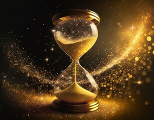 金色に輝く黄金の砂時計