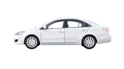 Obraz premium Passenger car isolated on a white background, with clipping path. Full Depth of field. Focus stacking, side view.