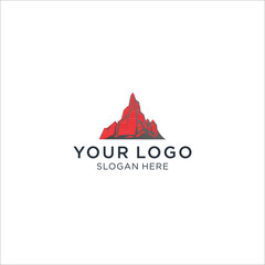 hiking logo mountain design