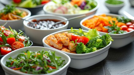 Freshly prepared meals featuring colorful ingredients, encouraging mindful eating