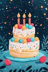 modern flat illustration birthday background