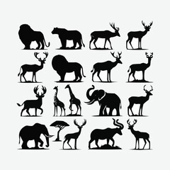 silhouettes Vector collection white background
