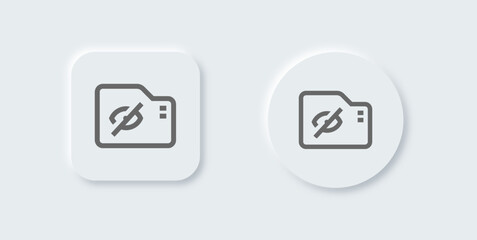 Fototapeta premium Hidden folder line icon in neomorphic design style. Private signs vector illustration.