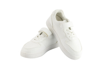 White Sport shoes isolated on white background with clipping path.