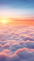 Fototapeta premium Beautiful sunrise sky above clouds with dramatic light in the morning.