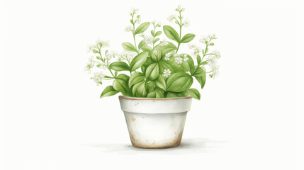 Clipart of white flower in pot