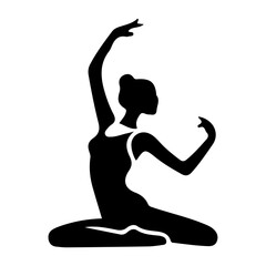 Fototapeta premium Ballerina Dance vector icon in flat style black color silhouette white background