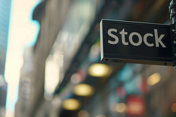 “Stock” sign background, invest in the stock market for financial freedom