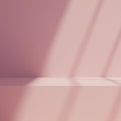 Gobo light shadow 3D model of an empty mockup in a square with a pink textured floor