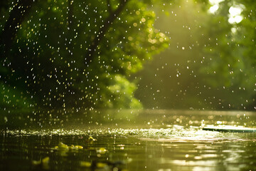 water drops on the leaves