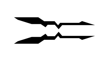 Vehicle decal stripes. Twin Pulse design style. Trendy striping graphic element in black fill vector illustration. Editable and suitable for many purposes.