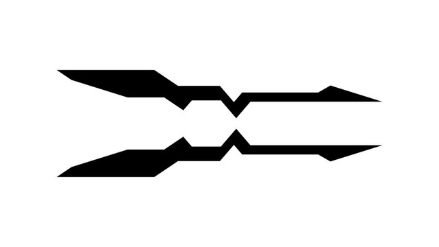 Vehicle decal stripes. Twin Pulse design style. Trendy striping graphic element in black fill vector illustration. Editable and suitable for many purposes.