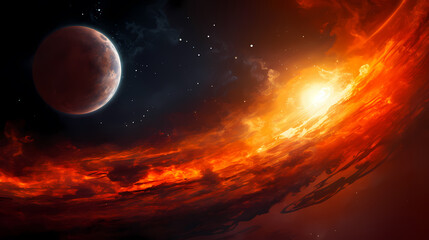 Obraz premium Space galaxy background, 3D illustration of nebulae in the universe