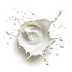 Milk or white liquid splash isolated on white