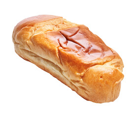Close-up of fresh, isolated bakery bread on a white background, ideal for food and nutrition themes.