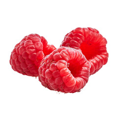  Delicious group of raspberries over isolated white background