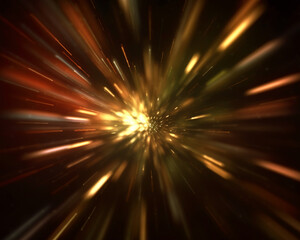 Fototapeta premium Gold abstract bokeh background. Blurred Christmas lights background with festive gold holiday bokeh. Glitter vintage foundation lights. dark gold and black. flared. Bright gold glitter.