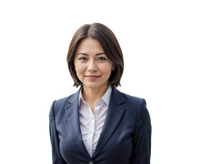 Isolated Portrait of Businesswoman in Professional Attire, white transparent background