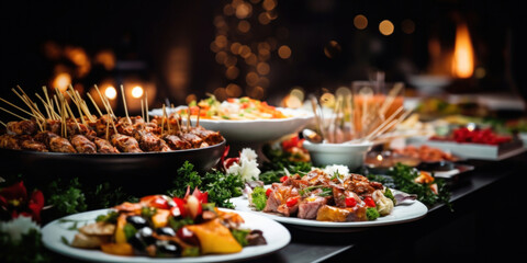 Cuisine Culinary Buffet Dinner Catering Dining Food Celebration Party, Catering food Concept.