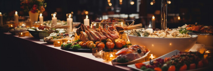 Cuisine Culinary Buffet Dinner Catering Dining Food Celebration Party, Catering food Concept.