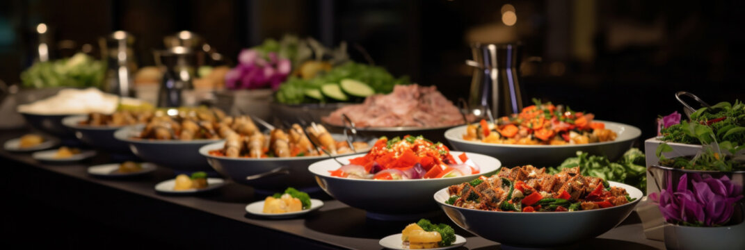 Cuisine Culinary Buffet Dinner Catering Dining Food Celebration Party, Catering food Concept.