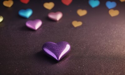 Fototapeta premium Love Heart shiny glitter background
