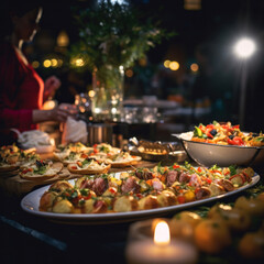 Cuisine Culinary Buffet Dinner Catering Dining Food Celebration Party, Catering food Concept.