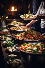 Cuisine Culinary Buffet Dinner Catering Dining Food Celebration Party, Catering food Concept.